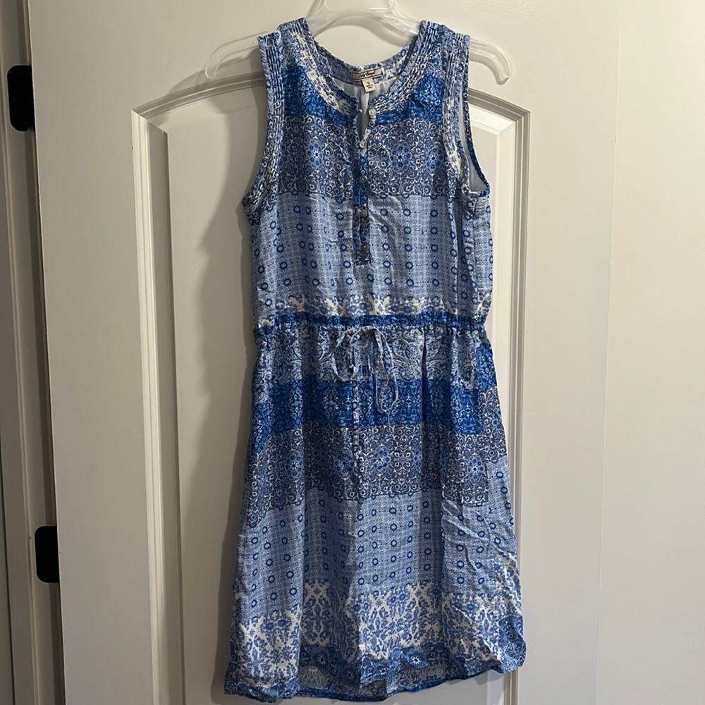 Lucky Brand blue and white sleeveless dress